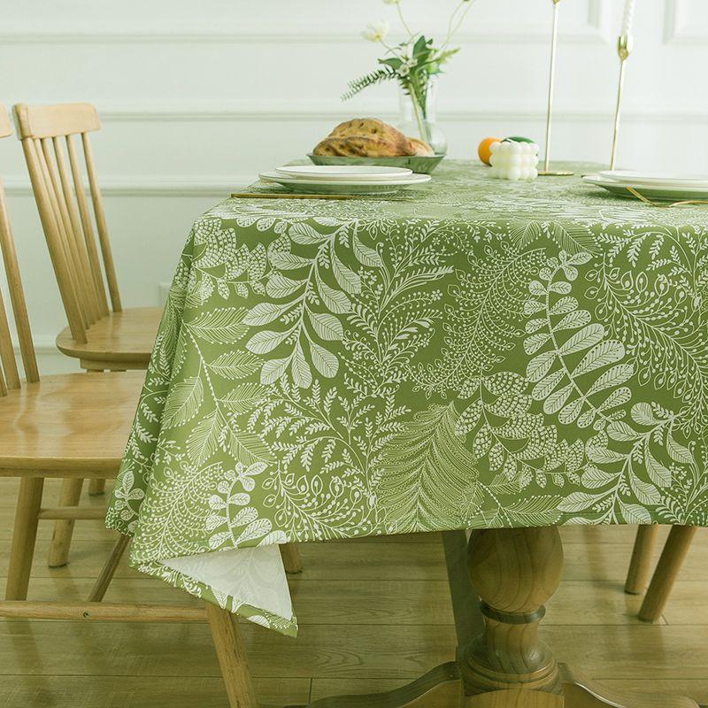 

Скатерть в американском стиле, свежая, водонепроницаемая, маслоотталкивающая, с растительным цветочным узором, в стиле ретро, из ткани, для обеденного стола, кофейного столика, нарядная Spring Green [fabric is not Waterproof]] 140*190cm