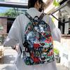 Men's Large Capacity Graffiti Backpack Women's Print Backpack Student School Bag