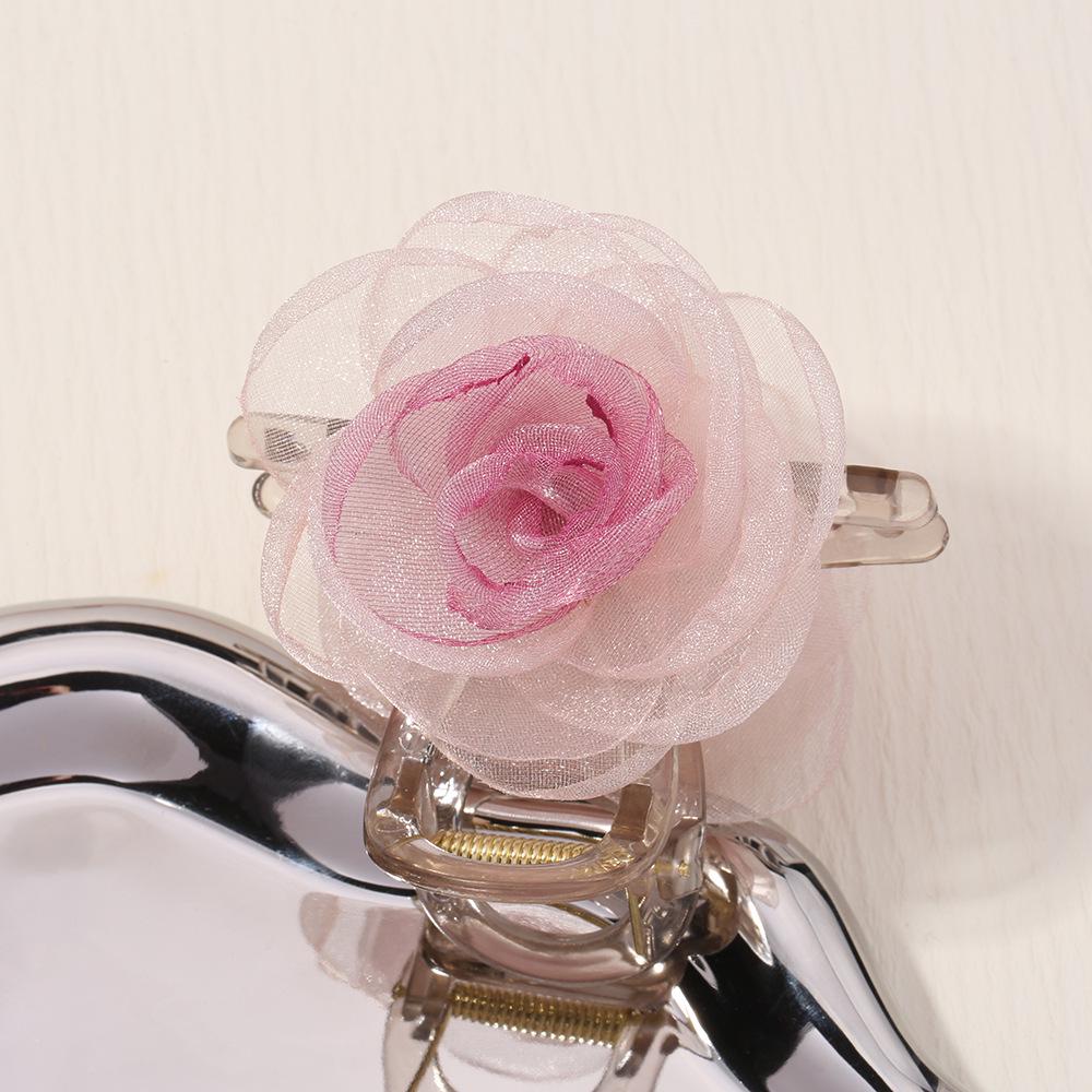 

2025 Sweet Pink Rose Large Claw Clip - Women s High-End Updo Hair Accessory