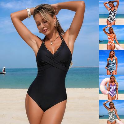 One-piece Swimsuit Women's Beach Sports Printed Bikini Swimsuit