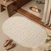 High-End Absorbent Floor Mat for Bathroom Luxury Solid Color Thickened Entrance Doormat Simple Square/oval Dust Removal Rugs