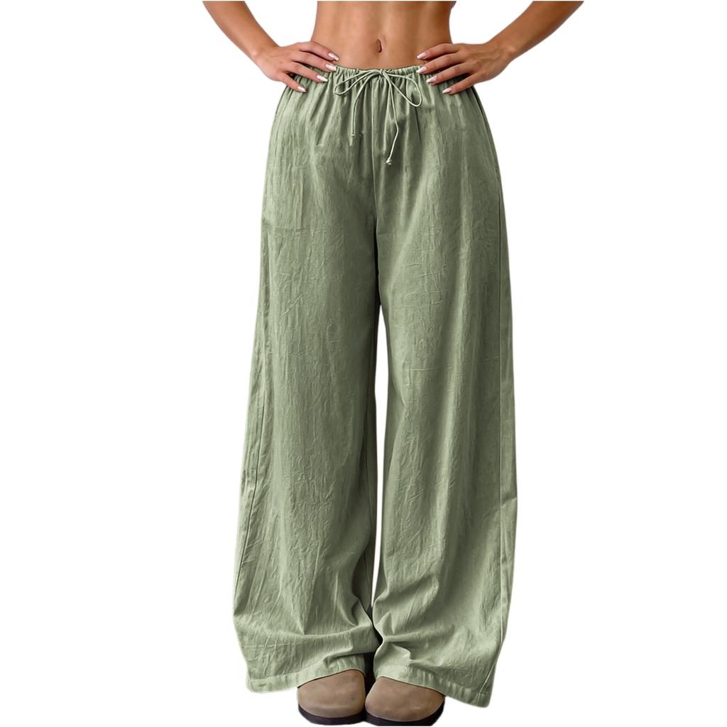 Damenhose, Farbe, Modisch, Locker, Lässig, Alltag, Seitentaschen, Kordelzug, Elastischer Bund, Weites Bein