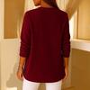 Women's Solid Color Button Long-sleeved Casual Loose Pullover Top
