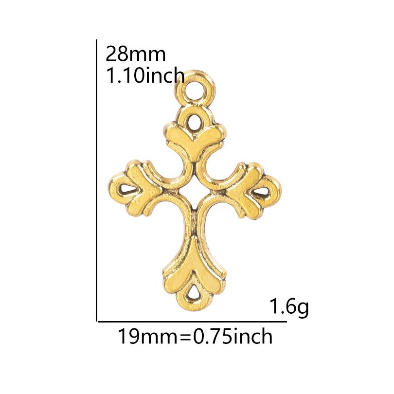 5Pcs Crosses Pendant Charms For Jewelry Making Supplies Christ Handmade Necklace Earrings Charm Gold Color Accessories Wholesale
