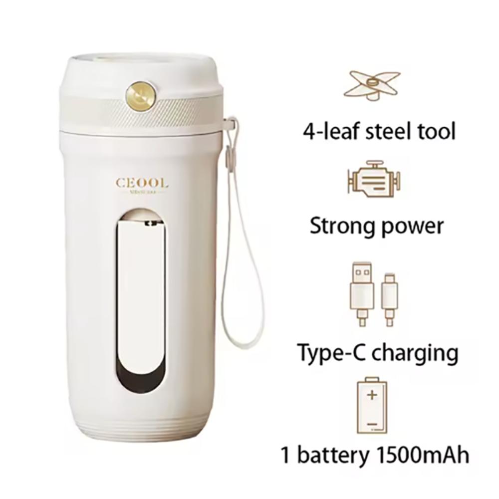 USB Rechargeable Electric Juicer Cup with Detachable Straw Ice Crusher Smoothie Maker Cup  Travel
