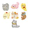 7 Pcs Kitten Sew On/Iron On Patches Cartoon Cats Embroidered Patches Sewing Patches Applique for Backpacks Decorations
