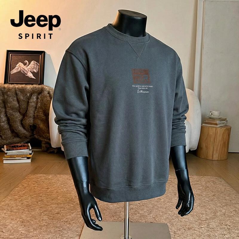 JEEP SPIRIT Men s Loose Fit Round Neck Sweatshirt XL