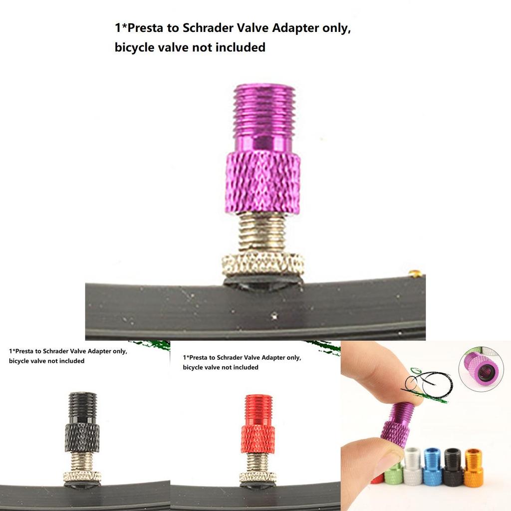 High Quality Aluminum Alloy Presta To Schrader Valve Adapter Converter For Bicycle Tire Tubes