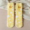 Fashion Design Korean Style Duck Deer Coral Fleece Socks Christmas Hosiery Women Socks Floor Socks