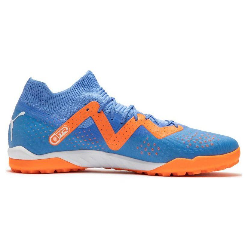 Puma Future Match Round Toe Lace-Up TT (Rubber Studs) Artificial Turf Soccer Shoes Men Soccer Shoes Blue Orange 107184-01