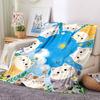 1pc Cats Flowers Lightweight Flannel Blanket, Comfortable and Warm Blanket, for Office and Camping Sofa Bed, Livingroom062