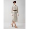 ELLE Women's Striped Waist-Cinching Shirt Dress