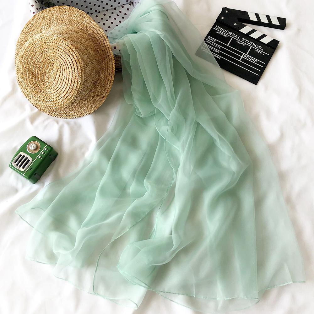 Summer And Spring Sunscreen Beach Scarf Women's Soft Imitation Silk Scarf Korean Design Soft Air Conditioning Scarves