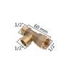 Brass pipe fitting male-female thread conversion connection 1/2” T-shaped three-way copper water oil gas adapter garden fittings