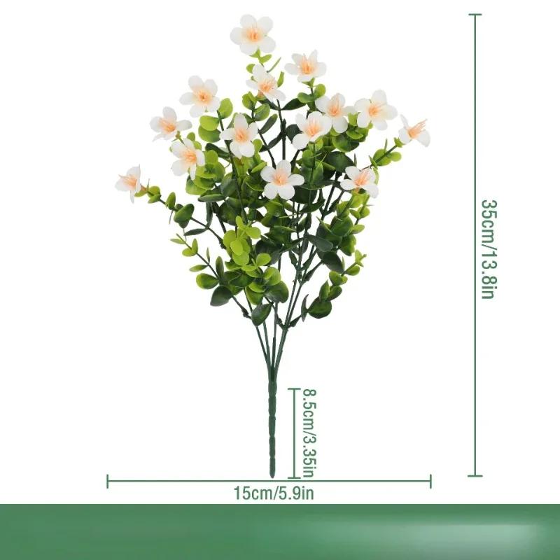 3pcs Simulation Flower Plastic Eucalyptus Leaf Bouquet Restaurant Decoration Artificial Eucalyptus Green Plant Silk Fake Flowers