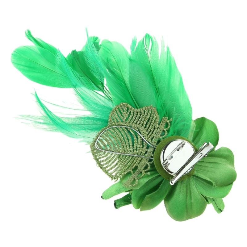 Punk Feather Flower Hair Hoop Women Prom Party Brooch Carnivals Hair Supplies