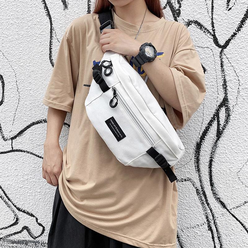 Waistpack Herren Große Kapazität Diagonale Umhängetasche Mode Lässig Leinwand Herren One Shoulder Diagonale Umhängetasche Outdoor-Sport Brusttasche Tide