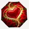 1pc heart roses Automatic Open/Close Umbrella Compact Folding Umbrella with 8-Rib Shaft for Women/Men, Elegant Birthday1242S