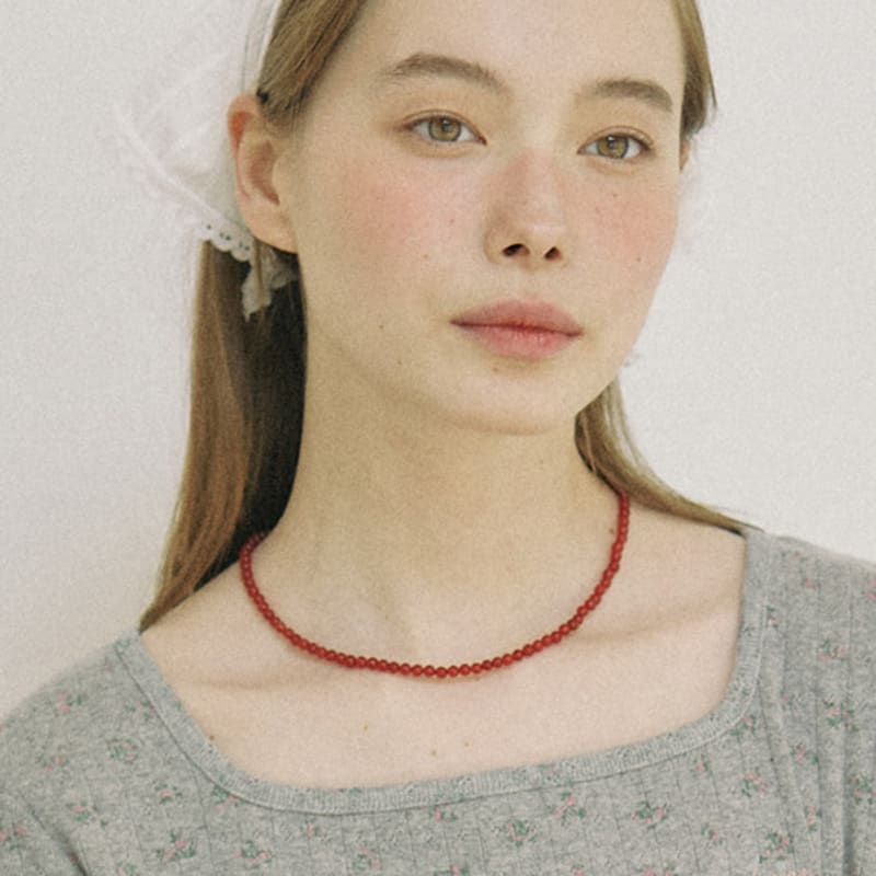 ourhope Onyx Rouge Necklace - Red