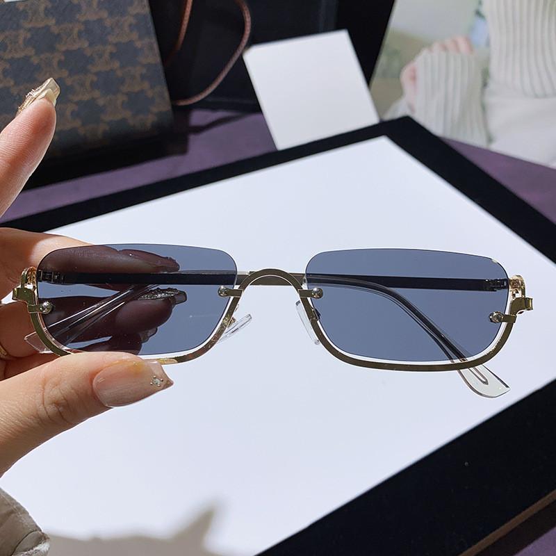 Y2k Metallic Square Sunglasses With Uv400 Protection For Fashion Casuals