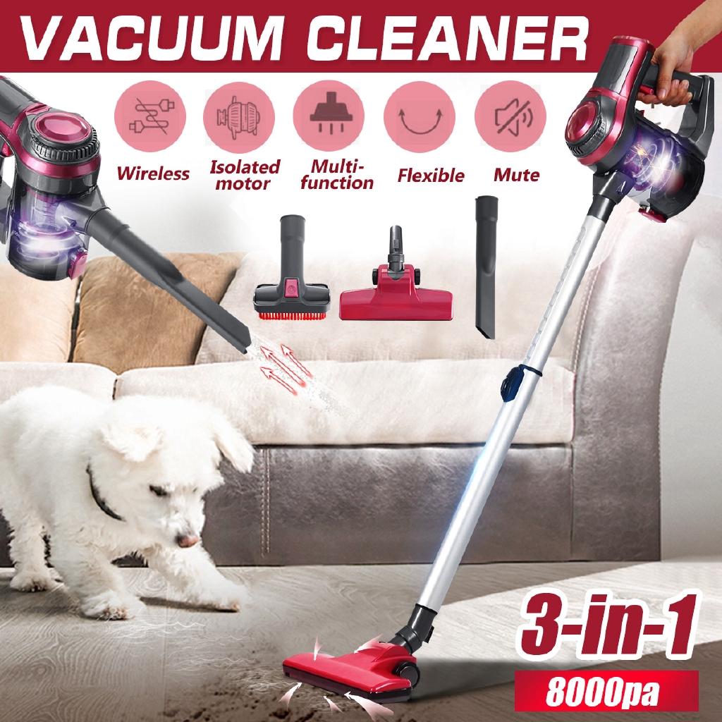 8000PA Vacuum Cleaner 3in1 Portable High Power Cordless Electric Stick Electric Rechargeable Handheld Handstick Bagless