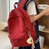 High Value, Small Fresh and Simple Backpack, Solid Color Letter Schoolbag, Junior High School and High School Large-capacity Student Schoolbag