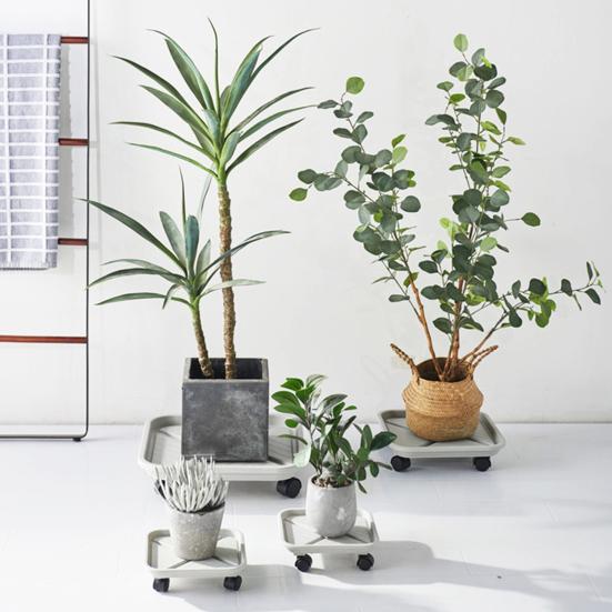 Plant Caddy with Wheels Heavy Duty Planter Pallet with Detachable Drainage Tray Rolling Planter Pot Stand Dolly for Indoor Outdoor Plants Balcony