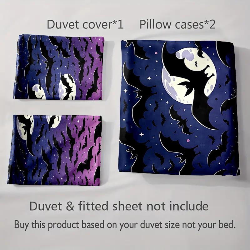 Flying bats silhouette. Bedding Duvet cover sets Duvet covers Pillowcases gifts (1 * Duvet Cover 2 * Pillowcases, without duvet insert)