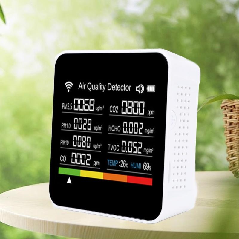 Air Quality Detector For Tuya 14 In 1 Professional Indoor Air Quality Meter Accurate Sensor PM2.5 Display Smart Portable