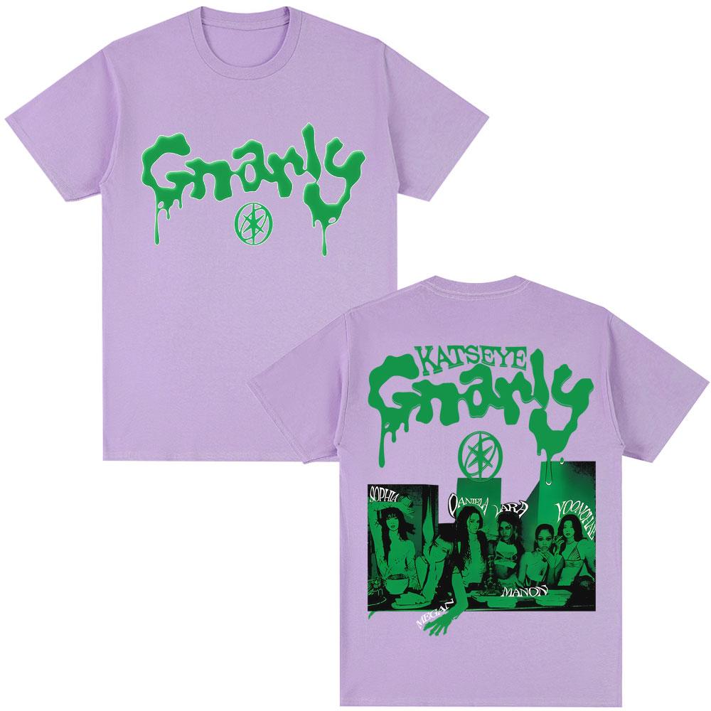 Kpop 2025 Katseye Grunge Tour Grafik T-Shirt Mode Vintage Hip Hop Herren Damen T-Shirts Übergroß Baumwolle Lässige T-Shirts Streetwear