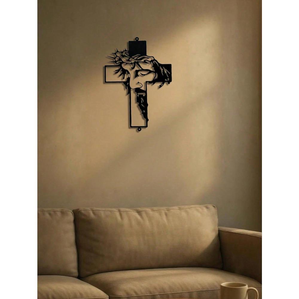 11.8 Inch Metal Cross Wall Decor Jesus Christian Religious Art for Home Indoor Outdoor Garden Hanging Faith Gift Easter Rustic Spiritual