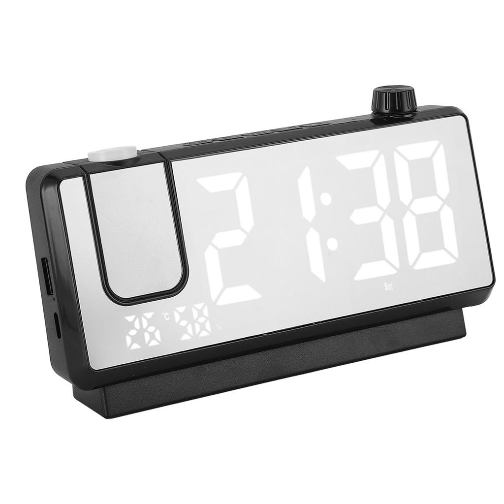 LED Projection Clock Large Display Color Screen Mirror Digital Electronic for Home Bedroom Desktop Snooze Wake Up