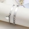 Vnox Cadeau Personnalisé Saint-Valentin Bijoux pour Couples, Bracelets Promesse d'Amour pour Femmes Hommes, Bracelets Chaîne Figaro avec Breloque Cœur