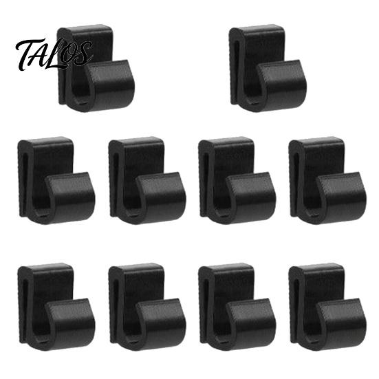 String Light Installation Tools Outdoor Clips, Black Plastic Organize Hooks, Weather Resistant Mounts Snap-on Fasteners for Garden Backyard Decoration