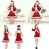 Christmas Santa Claus Adult Female Red Pleuche Dress Suit