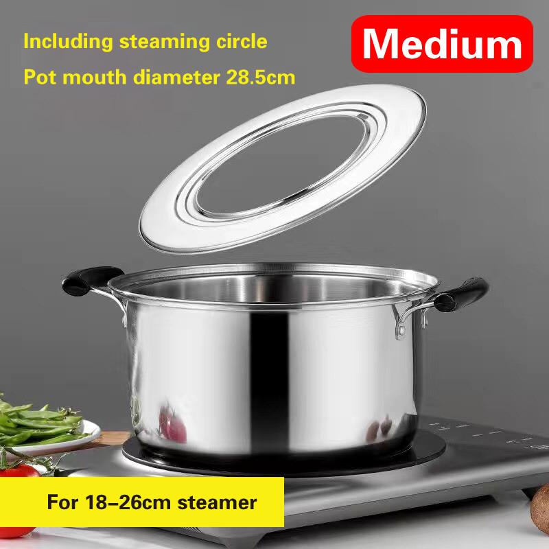 

Большая круглая кастрюля для варки на пару с начинкой из булочки, большое основание, кастрюля с тремя отверстиями и доской для пельменей, нержавеющая сталь, пароварка, паровая палуба