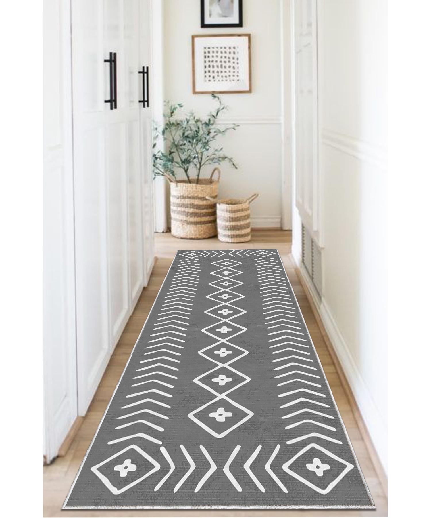 

Нескользящее основание с цифровой печатью, машинная стирка, серый ковер для гостиной, кухонный коврик и бегун-n44