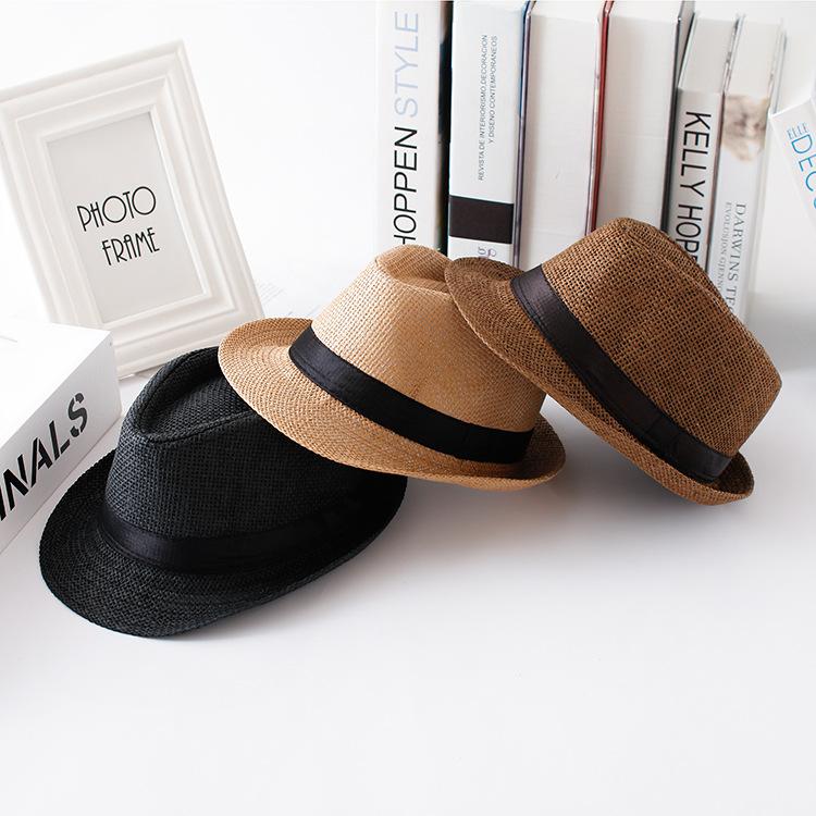 Parent-child Children's Jazz Hat Trendy Leisure Summer Baby Hat Top Hat Boys and Girls Sunshade Straw Hat