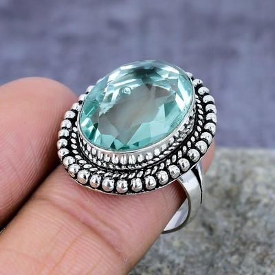 Anello delicato con gioielli in argento sterling 925 fatto a mano con pietra preziosa acqua apatite