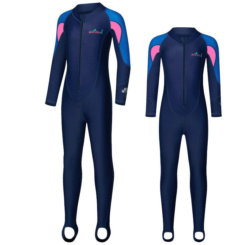 Kinder Langarm Einteiler Badeanzug - Schützender Tauch- & Schnorchelanzug für Jungen und Mädchen