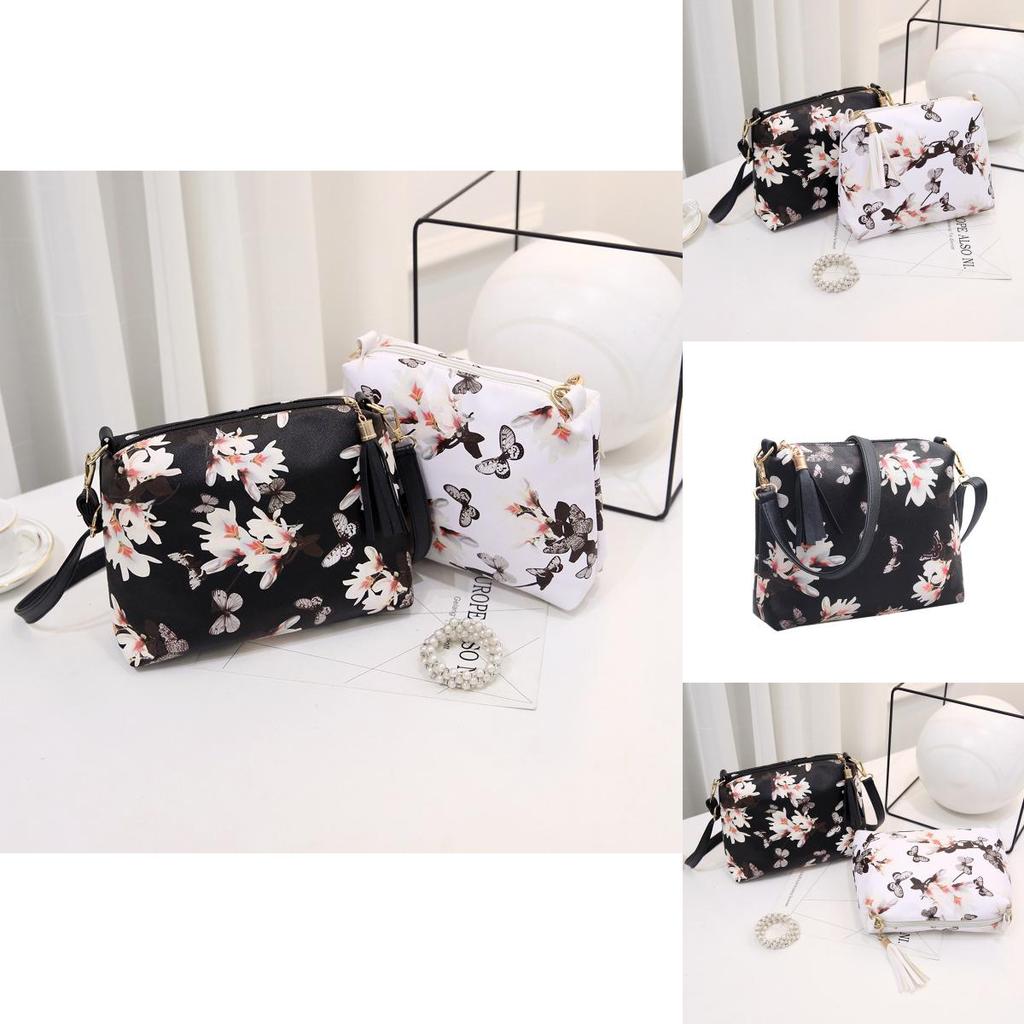 Women's Single Shoulder Bag Floral Pattern Canvas Material Comfortable Lightweight