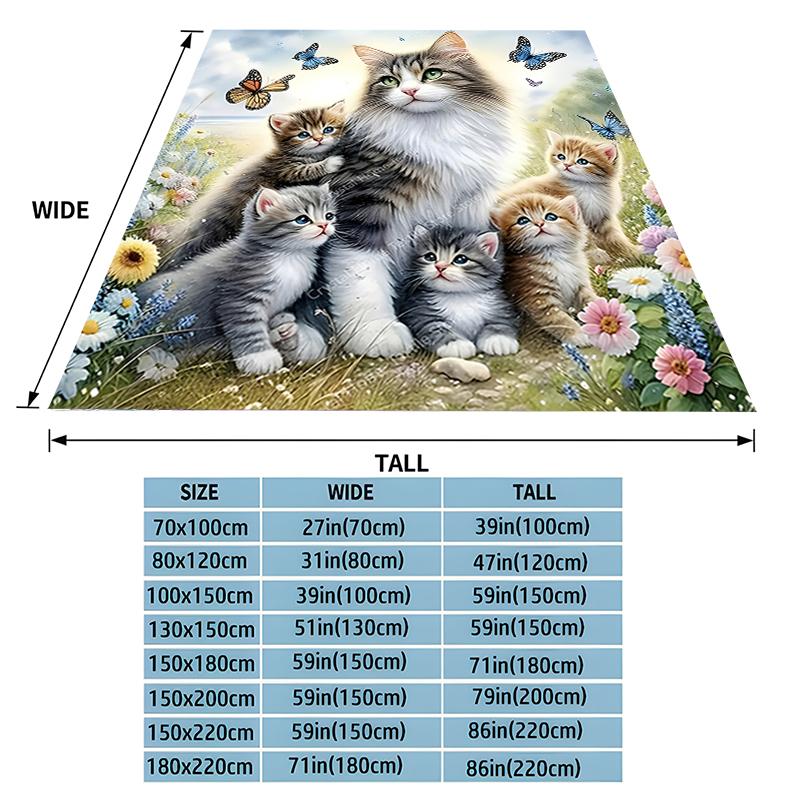 Katzenmalerei Flanelldecke Weiche Warme Überwurfdecke Home Mittagspause Decke für Couch Sofa Büro Bett Reise Mode Geschenk