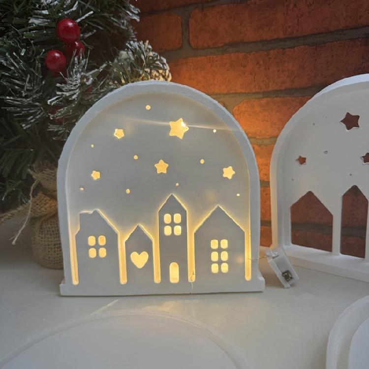 Silicone Mold for Creating Artistic Arched House Lamp Night Light Candle Holder Mould Home Decorations Crafting Mould