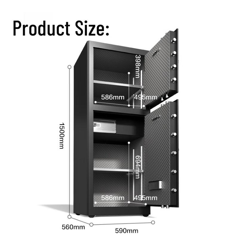 Deli AE138 H1500S Fingerprint Password Home Office Safe