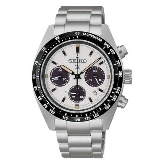 Seiko Watch PROSPEX SBDL125 SPEEDTIMER mens wristwatch solar rechargeable stopwatch function tachymeter bezel 24-hour hand date calendar equipped dial