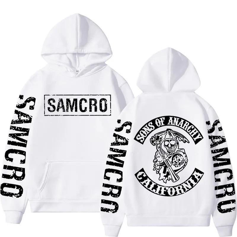 Sons of Anarchy Bedruckter Hoodie, Herren und Damen Gothic Retro Fleece Sweatshirt, Herbst und Winter Mode Lässiger Pullover