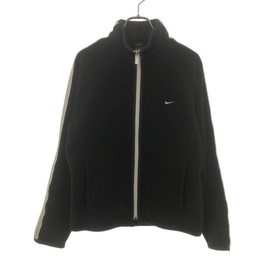 

NIKE Logo embroidery Fleece jacket M black Women Used
