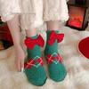 Wennie Oni Women's Plush Christmas Socks - Cozy Coral Fleece Winter Sleep & Warm Floor Socks with Cute Cartoon Design