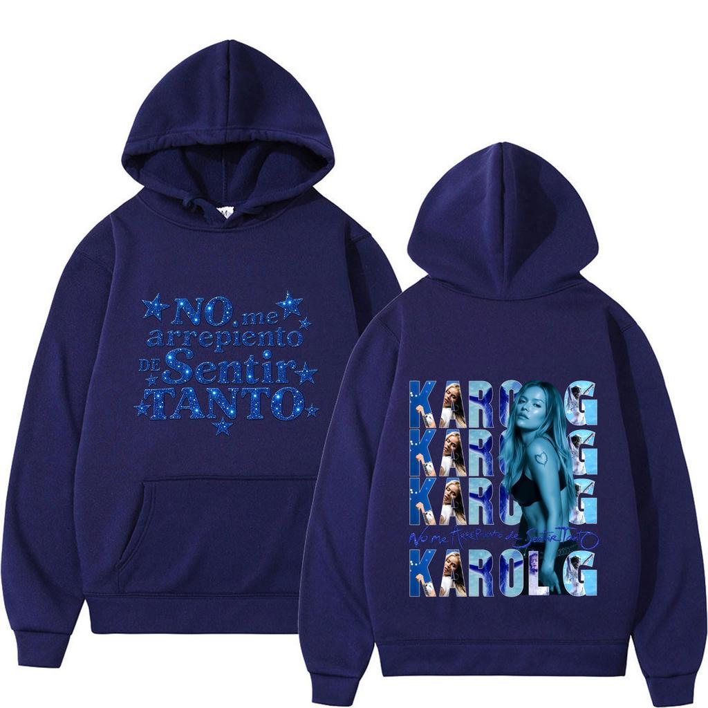 Karol G No Me Arrepiento De Sentir Tanto Cover Album 2026 Print Hoodie Unisex Fashion Long Sleeves Loose Oversized Pullover