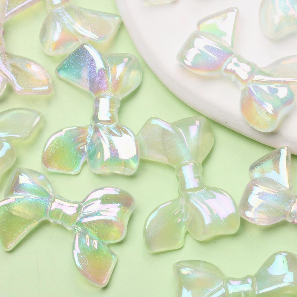 UV Plated Dazzle Jewelry Accessories Necklace Fashion Bow Loose Beads DIY Earring 10pcs Handmade Material Pendant